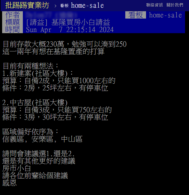 基隆首購族