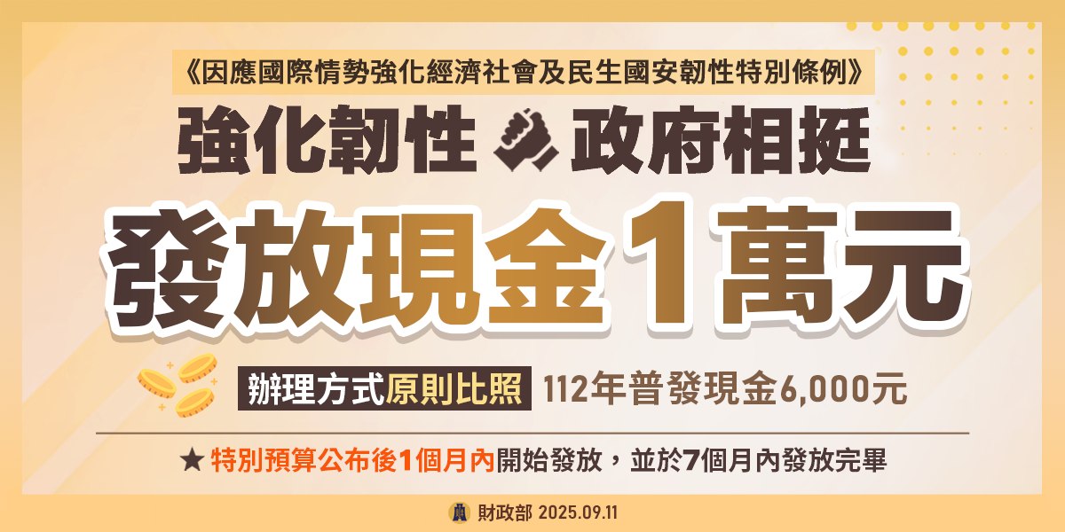 普發1萬現金